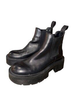 Zara Lug Sole Black Platform Chelsea Boots Whimsey Goth Grunge Womens 37 US 7
